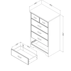 5-Drawer Chest - Versa Weathered Oak