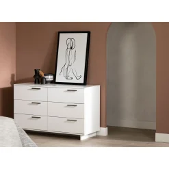 6-Drawer Double Dresser - Cavalleri Pure White