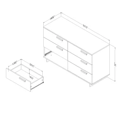 6-Drawer Double Dresser - Cavalleri Pure White