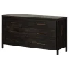 6-Drawer Double Dresser - Gravity Rubbed Black