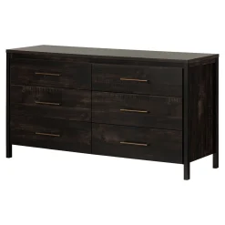 6-Drawer Double Dresser - Gravity Rubbed Black