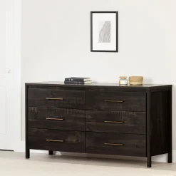 6-Drawer Double Dresser - Gravity Rubbed Black