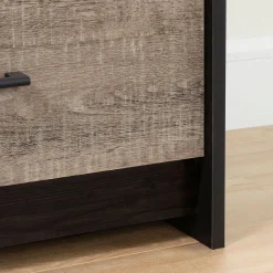 6-Drawer Double Dresser - Londen Rubbed Black and Weathered Oak