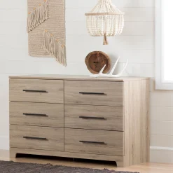 6-Drawer Double Dresser - Primo Rustic Oak