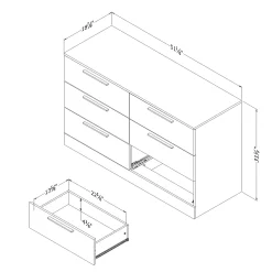 6-Drawer Double Dresser - Step One Essential Gray Oak
