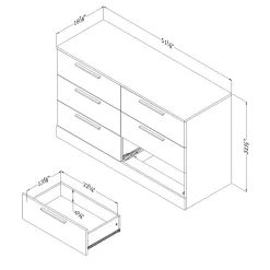 6-Drawer Double Dresser - Step One Essential Winter Oak