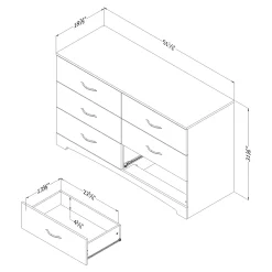 6-Drawer Double Dresser - Step One Weathered Oak