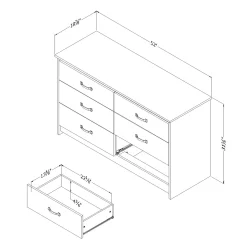 6-Drawer Double Dresser - Tassio Weathered Oak
