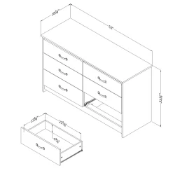 6-Drawer Double Dresser - Tassio Gray Oak
