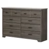 8-Drawer Double Dresser - Versa Gray Maple