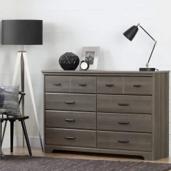 8-Drawer Double Dresser - Versa Gray Maple