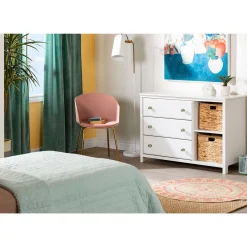 3-Drawer Dresser with Baskets - Balka Pure White