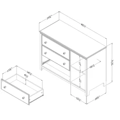 3-Drawer Dresser with Baskets - Balka Pure White