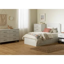 1-Drawer Nightstand - Arlen White Pine and Black Matte