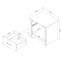 1-Drawer Nightstand - Fusion Gray Oak