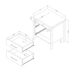 2-Drawer Nightstand - Gravity Pure White