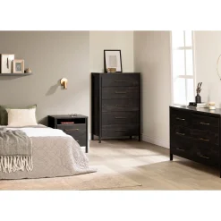 2-Drawer Nightstand - Gravity Rubbed Black