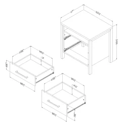 2-Drawer Nightstand - Gravity Rubbed Black