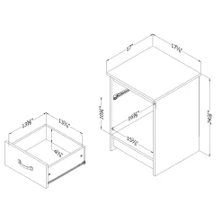 1-Drawer Nightstand - Tassio Weathered Oak
