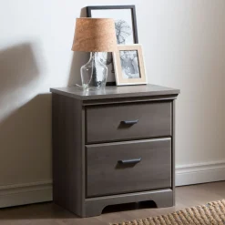 2-Drawer Nightstand - Versa Gray Maple