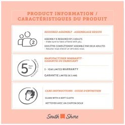 6-Drawers Dresser - - Munich Soft Elm and White