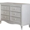 Dresser 6-Drawer Diamante Vintage White