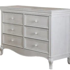 Dresser 6-Drawer Diamante Vintage White