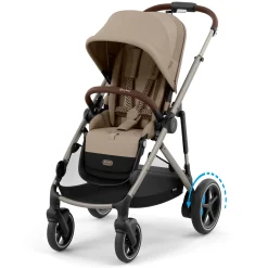 eGazelle S Electronic Assist Stroller - Taupe Frame with Almond Beige Seat