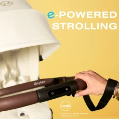 eGazelle S Electronic Assist Stroller - Taupe Frame with Almond Beige Seat