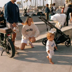 eGazelle S Electronic Assist Stroller - Taupe Frame with Almond Beige Seat