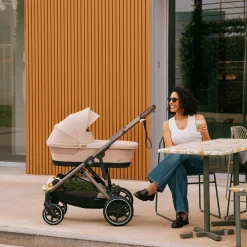 eGazelle S Electronic Assist Stroller - Taupe Frame with Almond Beige Seat