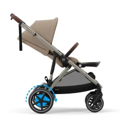 eGazelle S Electronic Assist Stroller - Taupe Frame with Almond Beige Seat