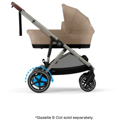 eGazelle S Electronic Assist Stroller - Taupe Frame with Almond Beige Seat