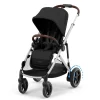 eGazelle S Electronic Assist Stroller - Silver Frame with Moon Black Seat