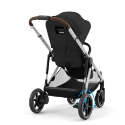 eGazelle S Electronic Assist Stroller - Silver Frame with Moon Black Seat