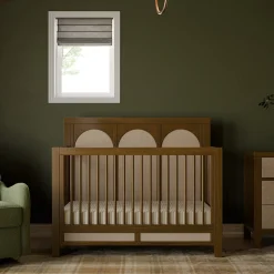 Eloise 4-in-1 Convertible Crib - Walnut & Performance Sand Eco-Weave