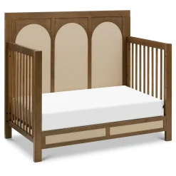 Eloise 4-in-1 Convertible Crib - Walnut & Performance Sand Eco-Weave