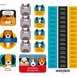 Essential Name Labels - Blue dogs