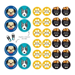 Essential Name Labels - Blue dogs