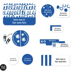 Essential Name Labels - Blue patterns