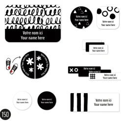 Essential Name Labels - Black patterns
