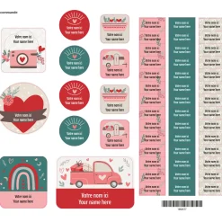 Essential Name Labels - Hearts