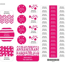 Essential Name Labels - Pink patterns