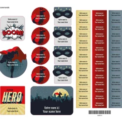 Essential Name Labels - Super heros