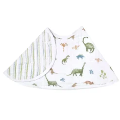 Essentials Cotton Muslin Burpy Bib - Dinosaurs