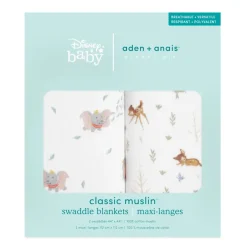 Essentials Cotton Muslin Swaddles 2 Pack - Disney™ Bambi / Dumbo