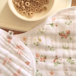Essentials Cotton Muslin Burpy Bib - Country floral