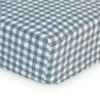 Fitted Crib Sheet - Navy Gingham