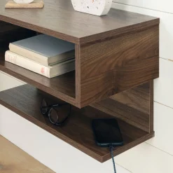 Floating Nightstand - Sazena Natural Walnut