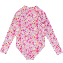 Flowers Long Sleeve Swimsuit 2-14y